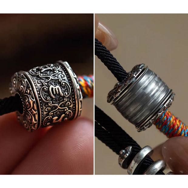 Buddha Stones Tibetan Om Mani Padme Hum Carved Amulet Double Wrap Bracelet