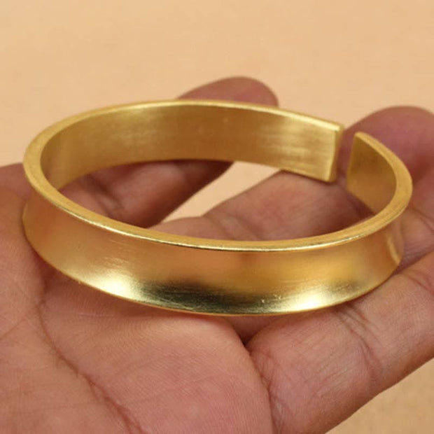 Buddha Stones Copper Wealth Luck Cuff Bracelet Bangle