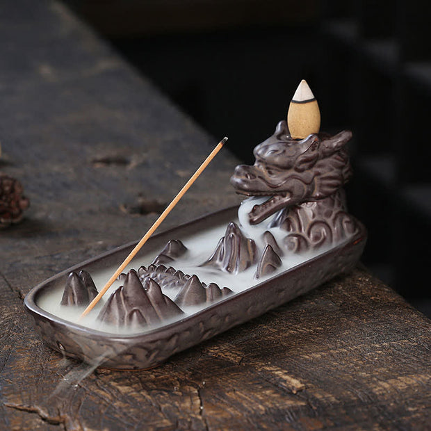 Dragon Mountain Strength Ceramic Incense Burner Decoration (Extra 35% Off | USE CODE: FS35)