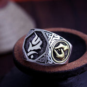 Buddha Stones 925 Sterling Silver Sanskrit Design Carved Protection Adjustable Ring Ring BS 21