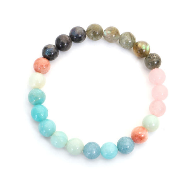108 Mala Beads Amazonite Black Glitter Stone Positive Tassel Bracelet (Extra 30% Off | USE CODE: FS30) Mala Bracelet BS 6