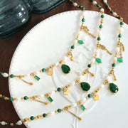 Pearl Bead Zircon Turquoise Calm Necklace Pendant Necklaces & Pendants BS 5