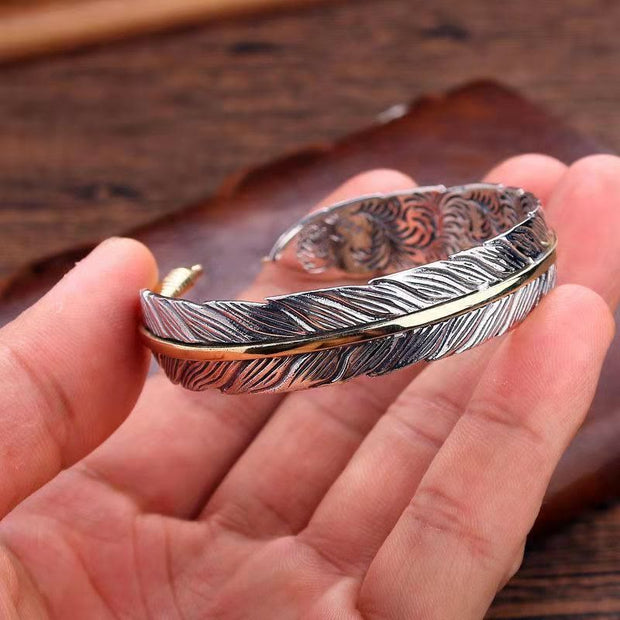 FREE Today: Feather Pattern Carved Luck Wealth Cuff Bracelet Bangle FREE FREE 9