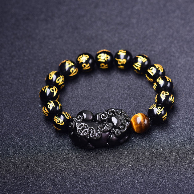 Buddha Stones FengShui PiXiu Obsidian Wealth Bracelet – buddhastoneshop