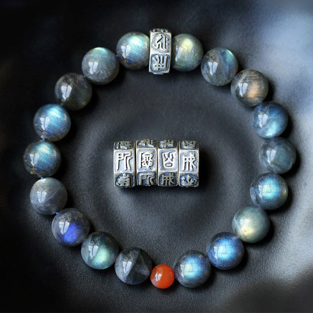 Buddha Stones 12 Chinese Zodiac Moonstone Red Agate Love Positive Bracelet