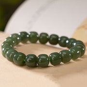 Buddha Stones Natural Cyan Jade Bead Luck Harmony Bracelet Bracelet BS 5