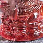 Buddha Stones Feng Shui Four Symbols Azure Dragon Handmade Liuli Crystal Art Piece Home Office Decoration