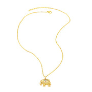 Buddha Stones Elephant Hamsa Zircon Luck Strength Blessing Necklace Pendant Necklaces & Pendants BS 2