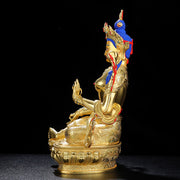Buddha Stones Bodhisattva Green Tara Protection Copper Gold Plated Statue Decoration Decorations BS 7