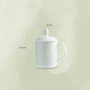 Buddha Stones Jingdezhen White Porcelain Handmade Great Wall Landscape Engraved Ceramic Teacup Office Mug Tea Cups