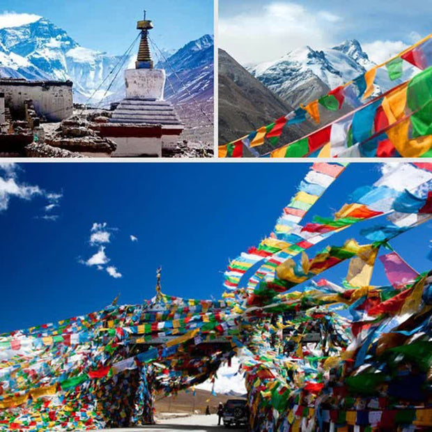 Buddha Stones Tibetan Windhorse Buddha Sutra Scriptures Healing Auspicious Nepal Flag Outdoor Prayer Flag