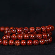Buddha Stones Tibetan Small Leaf Red Sandalwood Balance Bracelet Bracelet BS 12