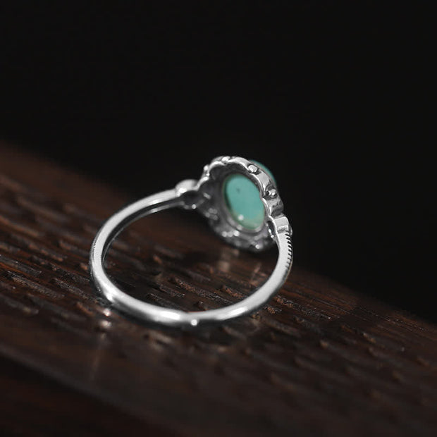 925 Sterling Silver Tibetan Turquoise Red Agate Protection Ring (Extra 30% Off | USE CODE: FS30) Ring BS 4