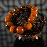 Buddha Stones Golden Sea Willow Yak Bone Success Prosperity Bracelet Bracelet BS Golden Sea Willow