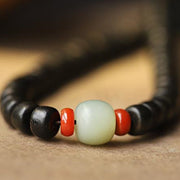 Buddha Stones 108 Mala Beads Agarwood Jade Strength Calm Bracelet Bracelet Mala BS 8