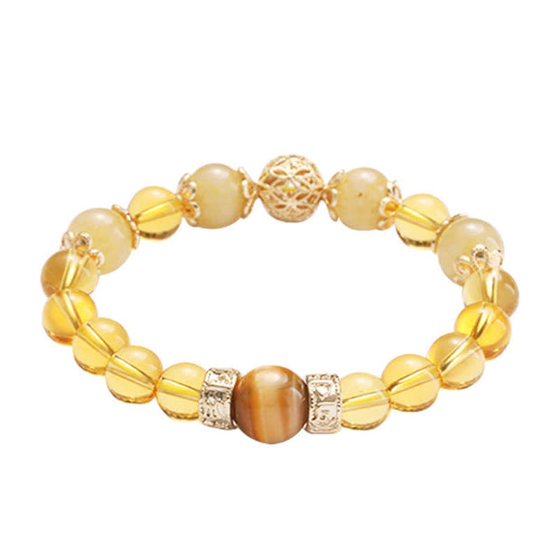 Buddha Stones Citrine Generosity Prosperity Beaded Bracelet Bracelet BS 9