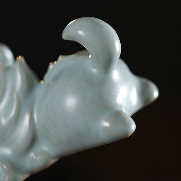 Buddha Stones Year Of The Dragon Luck Ceramic Tea Pet Home Figurine Decoration