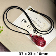 Buddha Stones Laughing Buddha Yin Yang Chinese Zodiac Gourd Natural Cinnabar Blessing Necklace Pendant Necklaces & Pendants BS 19