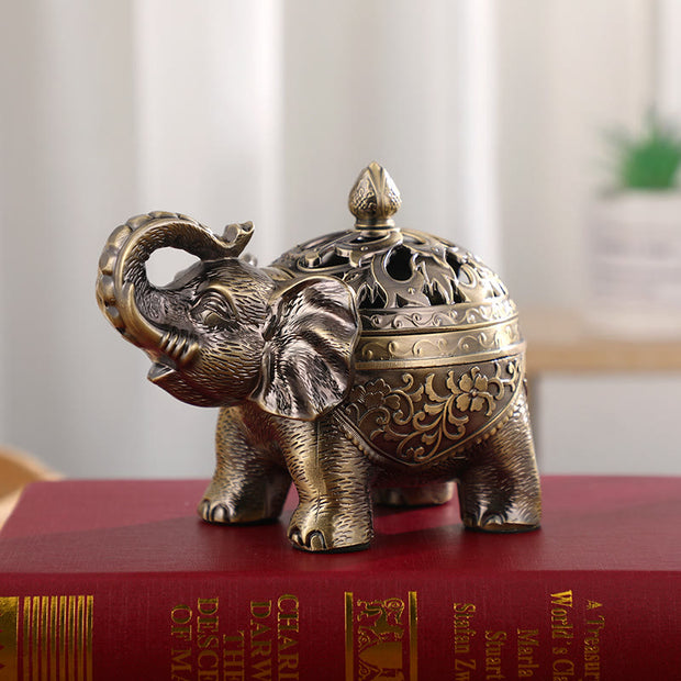 Buddha Stones Elephant Alloy Incense Holder Home Decoration Incense Burner Incense Burner BS 2