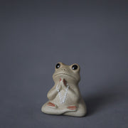 Buddha Stones Meditating Ceramic Small Frog Statue Decoration