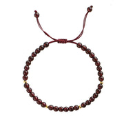 Buddha Stones Natural Garnet Golden Beads Stability Bracelet Bracelet BS 6