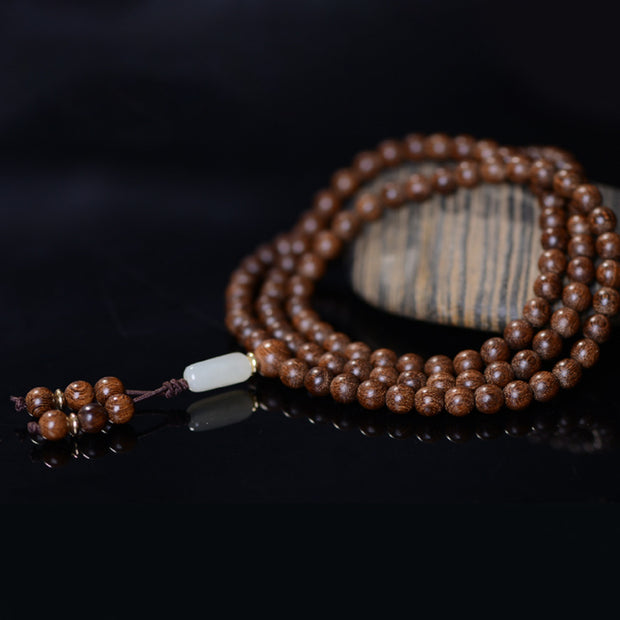 Buddha Stones 108 Mala Beads Rosewood Jade Calm Bracelet Bracelet Mala BS 7