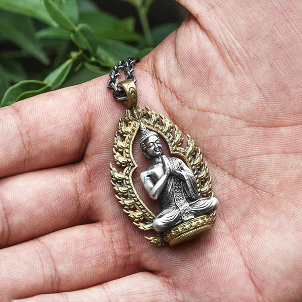 Buddha Stones Prayer Copper Wealth Luck Necklace Pendant Necklaces & Pendants BS 5
