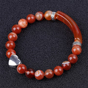Natural Crystal Beads Unisex Heart Bracelet Bracelet BS 2