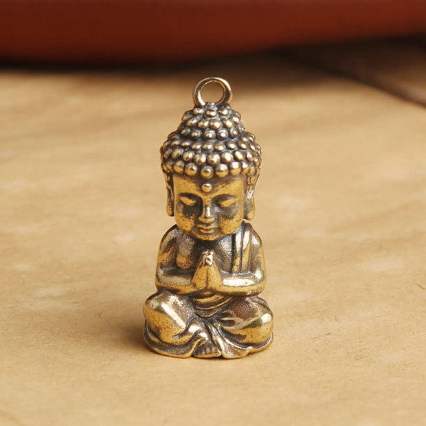 Buddha Stones Buddha Compassion Copper Keychain Pendant Decoration