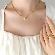 Buddha Stones Pearl Bead Peace Necklace Pendant Necklaces & Pendants BS 2