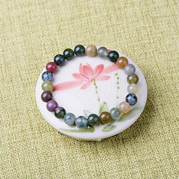 Buddha Stones  India Agate Beads Luck Yoga Bracelet Bracelet BS 1