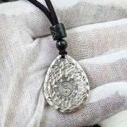Buddha Stones Vintage 999 Sterling Silver Yin Yang Bagua Water Drop Design Balance Harmony Necklace Pendant Necklaces & Pendants BS 10