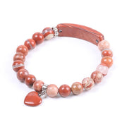 Buddha Stones Natural Quartz Love Heart Healing Beads Bracelet Bracelet BS Red Jasper