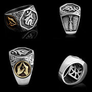Buddha Stones 925 Sterling Silver Sanskrit Design Carved Protection Adjustable Ring