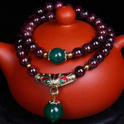 Buddha Stones Natural Garnet Blessing Bracelet Bracelet Necklaces & Pendants BS 7mm Garnet