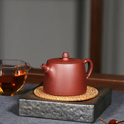 Buddha Stones Handmade Vintage Bamboo Purple Clay Kung Fu Teapot