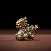 Buddha Stones Year Of The Dragon Small Auspicious Brass Dragon Luck Success Home Decoration Decorations BS 7