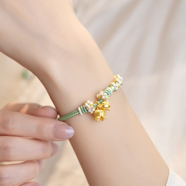 Buddha Stones Handmade Lily Of The Valley Luck Protection String Bracelet Bracelet BS 3