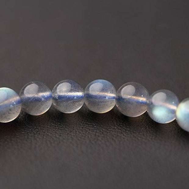 Buddha Stones Natural Moonstone Flower Chram Healing Beads Bracelet Bracelet BS 9