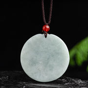 Buddha Stones Natural Jade Lotus Flower Carved Prosperity Necklace Pendant Necklaces & Pendants BS 4