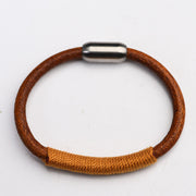 Buddha Stones Tibetan Leather Handmade Five Elements Luck Braid String Buckle Bracelet Bracelet BS 11