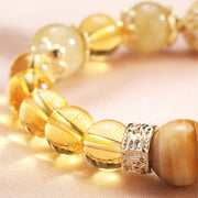 Buddha Stones Citrine Generosity Prosperity Beaded Bracelet Bracelet BS 6