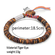 Buddha Stones Tibetan Tiger Eye Om Mani Padme Hum Protection Power Bracelet Bracelet BS 11