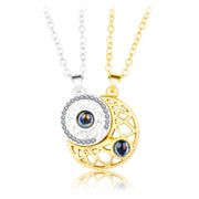Buddha Stones Magnetic Sun Moon Couple Heart Protection Necklace Pendant Necklaces & Pendants BS Silver&Gold