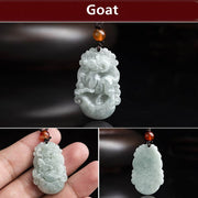 Buddha Stones Natural Jade 12 Chinese Zodiac Sucess Pendant Necklace Necklaces & Pendants BS 13