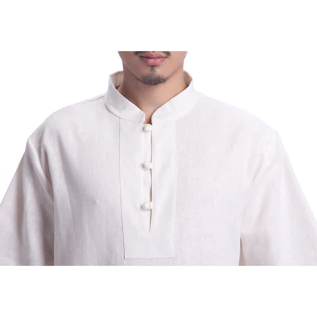 Buddha Stones Spiritual Zen Meditation Prayer Practice Cotton Linen Clothing Men's Set Clothes BS 10