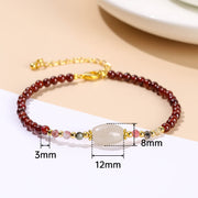 Buddha Stones Garnet Jade Tourmaline Bead Passion Bracelet Bracelet BS 9