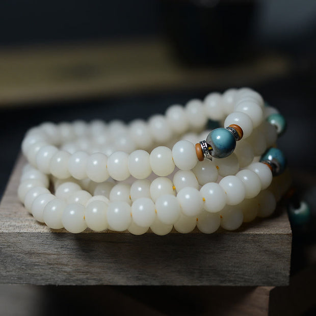 Buddha Stones 108 Mala Beads Bodhi Seed Keep Away Evil Spirits Calm Bracelet