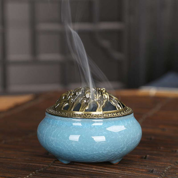 Buddha Stones Colorful Ceramic Incense Burner Incense Burner BS 1
