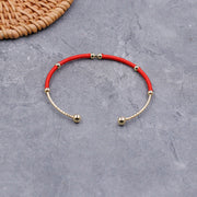 Buddha Stones Red String Blessing Protection Cuff Bracelet